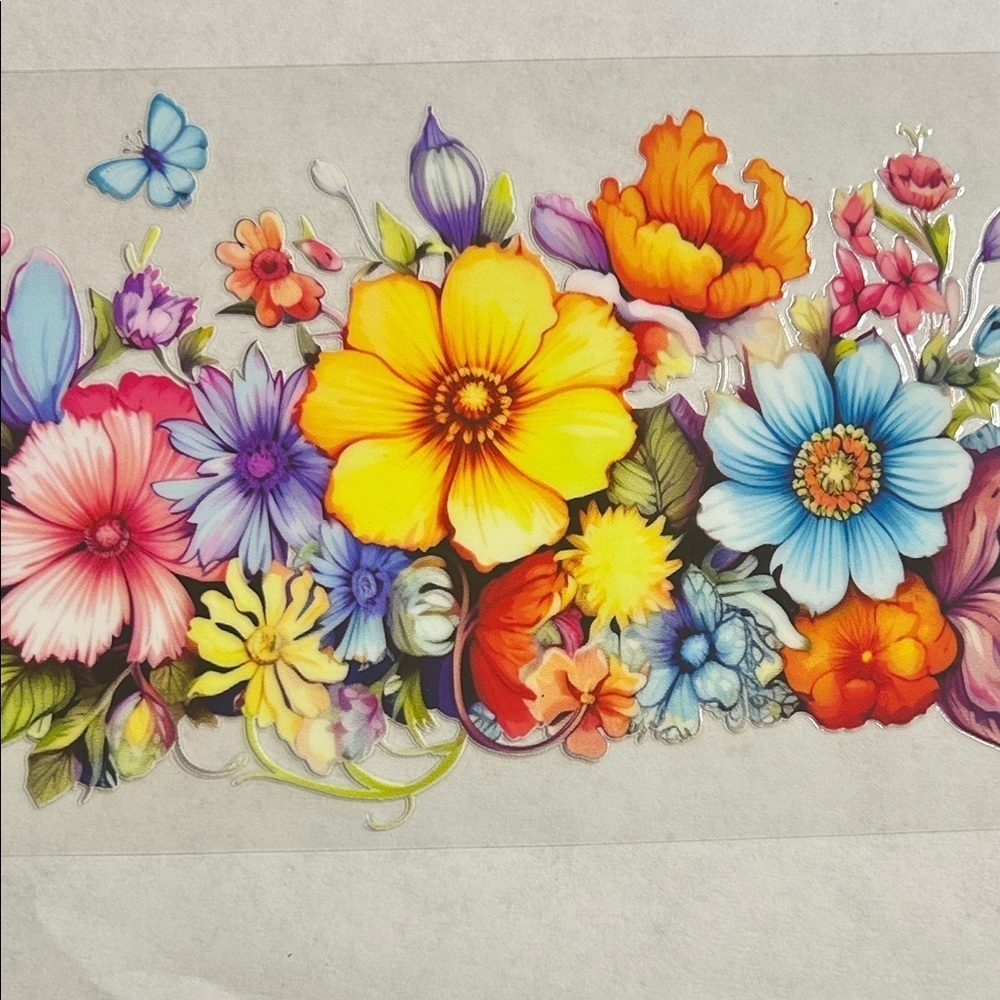 Bright Flowers Cup Decal 224